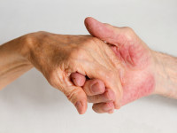 Old people holding hands. Closeup.