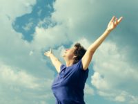 Senior caucasian woman relaxing on the beach