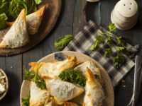 33143300 - homemade greek spanakopita pastry with feta and spinach