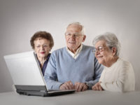 Elderly people using technology